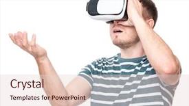  Presentation with movies - Audience pleasing PPT theme consisting of mobility orientation - amazed man wearing virtual reality backdrop and a lemonade colored foreground