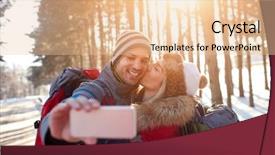  Presentation with winter forest - Colorful presentation theme enhanced with mobility orientation - selfie of love couple backdrop and a lemonade colored foreground