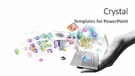  Presentation with close up elements - Slides consisting of moblie cloud computig - close up of hand background and a white colored foreground