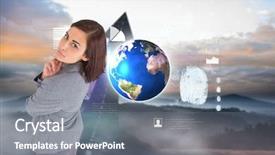  Presentation with road - Presentation featuring moblie cloud computig - focused businesswoman against road turning background and a  colored foreground