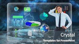  Presentation with bonfire night design hand - Cool new PPT layouts with moblie cloud computig - thoughtful businessman with hand backdrop and a  colored foreground