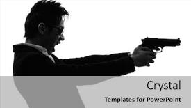 Presentation with asian - PPT theme consisting of mobsters - one asian gunman killer portrait background and a light gray colored foreground