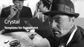  Presentation with child and adult talking - Audience pleasing presentation theme consisting of mobsters - three caucasian prime adult males backdrop and a  colored foreground