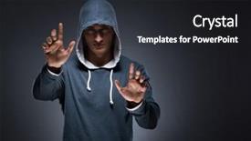  Presentation with young - Theme having mobsters - young man wearing hoodie pressing background and a dark gray colored foreground