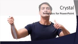  Presentation with brown sugar isolated on white - Presentation theme with mobsters - young mobster with knife isolated background and a  colored foreground