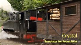  Presentation with steam train - Cool new PPT layouts with mocanita touristic train - the last forestry steam working train in europe - romania maramures backdrop and a tawny brown colored foreground
