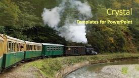  Presentation with steam train - Amazing PPT theme having mocanita touristic train - the last forestry steam working train in europe - romania maramures backdrop and a tawny brown colored foreground
