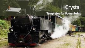  Presentation with forestry - PPT theme featuring mocanita touristic train - the last forestry steam working train in europe - romania maramures background and a tawny brown colored foreground