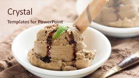  Presentation with chocolate ice cream - Beautiful slide set featuring mocha - close up chocolate ice cream backdrop and a lemonade colored foreground