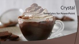  Presentation with coffee cup - Presentation enhanced with mocha - cup of coffee with cream background and a light gray colored foreground