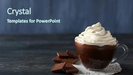  Presentation with coffee cup - Cool new theme with mocha - cup of coffee with cream backdrop and a ocean colored foreground