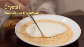  Presentation with peanut - Presentation design featuring mochi-dough-with-milk background and a violet colored foreground