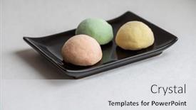  Presentation with dessert - Presentation design enhanced with mochi-trendy-and-sweet-dessert background and a light gray colored foreground