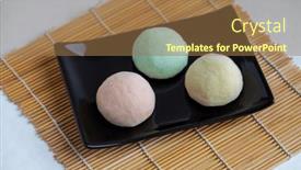  Presentation with dessert - Presentation theme with mochi-trendy-and-sweet-dessert and a coral colored foreground