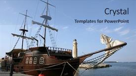  Presentation with pirate - Amazing slides having mock pirate ship used backdrop and a light blue colored foreground