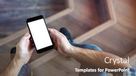  Presentation with shoulder - Colorful theme enhanced with mock-up-of-a-smartphone backdrop and a tawny brown colored foreground