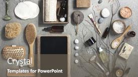  Presentation with natural cosmetic - Colorful presentation theme enhanced with mock-up-with-organic-cosmetic backdrop and a gray colored foreground