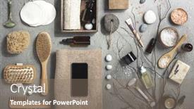  Presentation with natural cosmetic - Audience pleasing PPT layouts consisting of mock-up-with-organic-cosmetic backdrop and a gray colored foreground