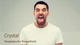  Presentation with people - Audience pleasing PPT layouts consisting of mockery - expression rudeness and people concept backdrop and a lemonade colored foreground