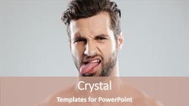  Presentation with vernier caliper bearing isolated - Slide deck enhanced with mockery - portrait of an upset irritated background and a coral colored foreground