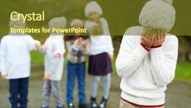  Presentation with school-bullying - Amazing slide deck having mockery - schoolmates bullying one of primary backdrop and a  colored foreground