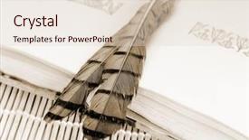  Presentation with open book - Cool new presentation with mockingbird - open antique book with feather backdrop and a lemonade colored foreground