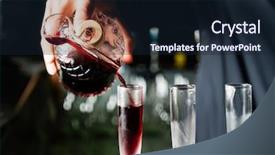  Presentation with cocktail bar - Beautiful slide set featuring mocktail - barman making cocktail backdrop and a wine colored foreground