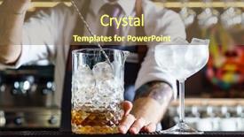  Presentation with night club - Beautiful theme featuring mocktail - expert barman is making cocktail backdrop and a tawny brown colored foreground