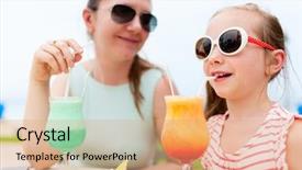  Presentation with cafe tropical - PPT theme featuring mocktail - happy mother and her adorable background and a coral colored foreground