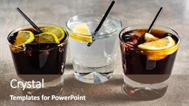  Presentation with old fashioned - Presentation theme consisting of mocktail - tasty alcoholic old fashioned cocktail background and a violet colored foreground