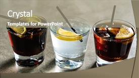  Presentation with old fashioned - Cool new PPT theme with mocktail - tasty alcoholic old fashioned cocktail backdrop and a mint green colored foreground