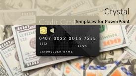 Presentation with credit card - PPT layouts with mockup-black-credit-card-resting background and a soft green colored foreground