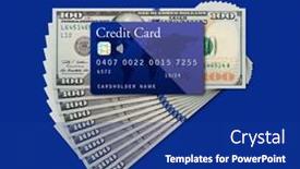  Presentation with credit card icon - Slide deck featuring mockup-blue-credit-card-resting background and a navy blue colored foreground