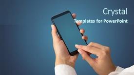  Presentation with female - Slides with mockup-for-female-hand-using background and a ocean colored foreground