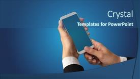  Presentation with female - PPT theme featuring mockup-for-female-hand-using background and a ocean colored foreground