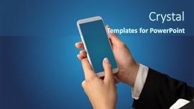  Presentation with female - PPT theme featuring mockup-for-female-hand-using background and a ocean colored foreground