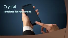  Presentation with female - Presentation theme consisting of mockup-for-female-hand-using background and a ocean colored foreground