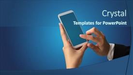  Presentation with female - Presentation theme enhanced with mockup-for-female-hand-using background and a ocean colored foreground