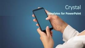  Presentation with female - Theme featuring mockup-for-female-hand-using background and a ocean colored foreground