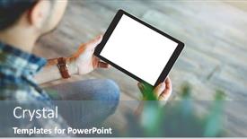  Presentation with clipping - Slide set with mockup-of-a-man-holds background and a seafoam green colored foreground