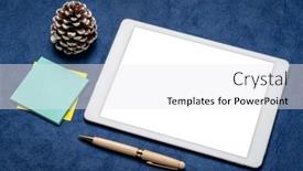  Presentation with pine cone - Presentation design featuring mockup-of-digital-tablet background and a  colored foreground