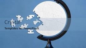  Presentation with puzzle - Theme with mockup-of-puzzle-in-globe background and a light blue colored foreground