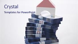  Presentation with house - Presentation theme with modals - modal house on top background and a sky blue colored foreground