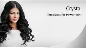 Presentation with long hair - Presentation enhanced with model - beautiful brunette woman with long background and a white colored foreground
