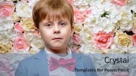  Presentation with children - PPT theme with 7 s model - children's fashion portrait background and a seafoam green colored foreground