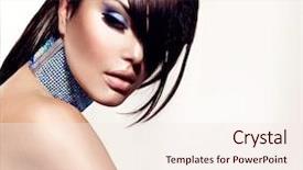  Presentation with sexy girl - Presentation theme consisting of model - fashion beauty girl gorgeous woman background and a sky blue colored foreground