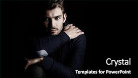  Presentation with clothing - Slides enhanced with model - handsome young man in scarf background and a black colored foreground