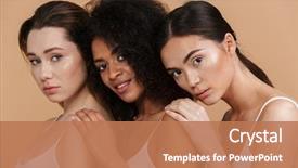  Presentation with african american girls - Presentation theme consisting of model - image closeup of three gorgeous background and a coral colored foreground