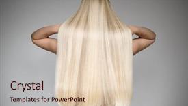  Presentation with long hair - Slides consisting of model - portrait of a beautiful young background and a lemonade colored foreground