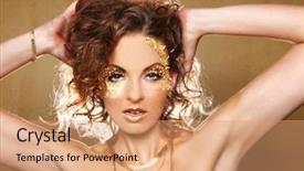  Presentation with gold - Slides consisting of model adorned with gold leaf background and a  colored foreground